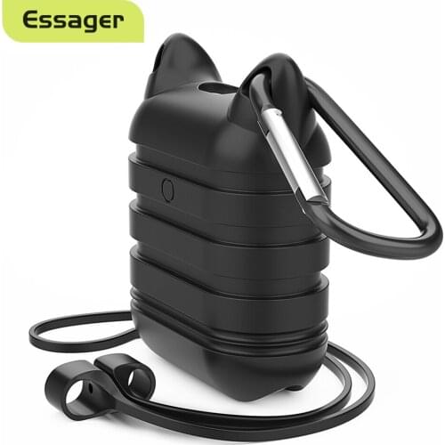 Essager Luxury Case For Apple Airpods Airpod i10 i13 Strap Key Ring Accessories Cute Silicone Cover for Air Pods Pod Coque Funda