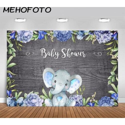 MEHOFOTO Elephant Baby Shower Backdrop Its A Boy Baby Shower Photography Background Baby Shower Party Banner Decoration