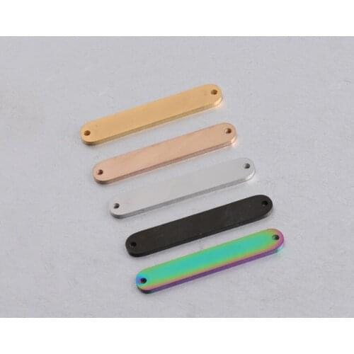 Jaymaxi Stainless Steel Oval Shape Charm Mirror Polished Blank Stamping Rectangle Connector Charm Jewelry 20piece/lot