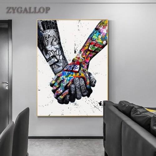 Street Graffiti Hands Canvas Painting Modern Wall Art Posters and Prints Inspiration Artwork Pictures for Living Room Home Decor