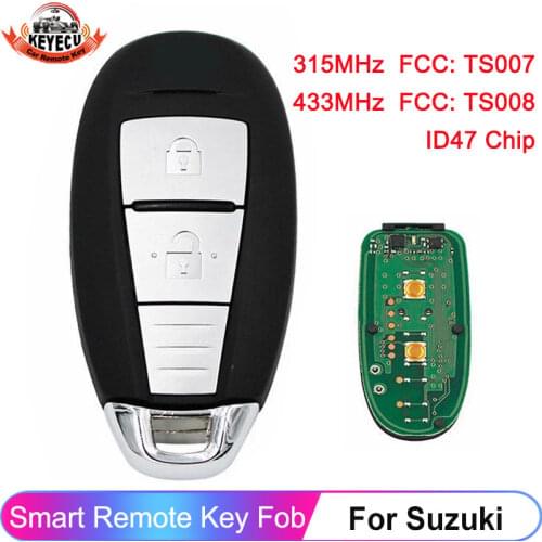 KEYECU OEM 2 Buttons Smart Key Card 433MHz ID47 for Suzuki Swift SX4 Vitara 2010-2015