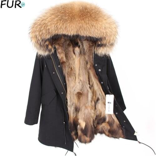 Real Fur Coat Men Winter Jacket Natural Raccoon Fur Coats Hooded Warm Long Jackets Plus Size 7xl Male Parkas