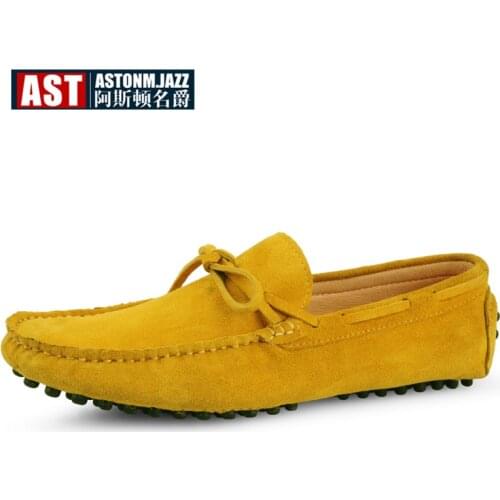 US6-11 Big Size 45 Cow Suede Leather Mens Slip On Loafers Casual Driving Car Shoes Moccasin Boat Shoes Tassel Loafer