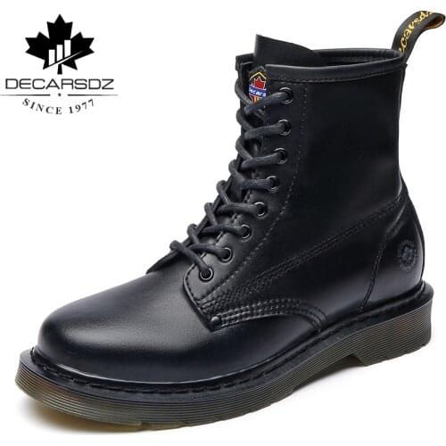 DECARSDZ 2021 Men Boots Casual Boots Men Full grain Genuine leather luxury Mens Boots Outdoor Mens Shoes