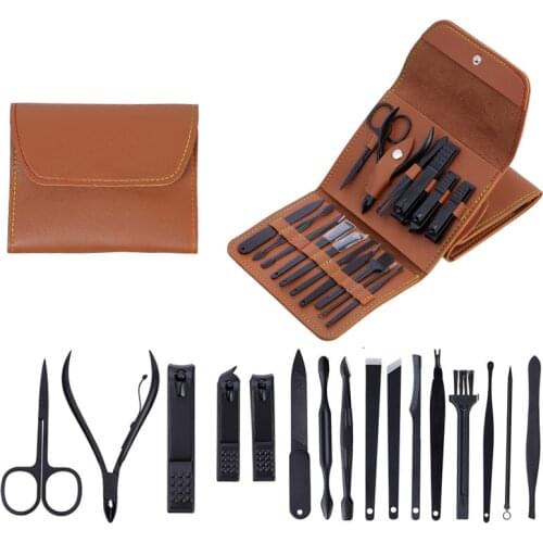 New 12/16Pcs Professional Nail cutter Pedicure Scissors Set Stainless Steel Eagle Hook Portable Manicure Nail Clipper Tool Set
