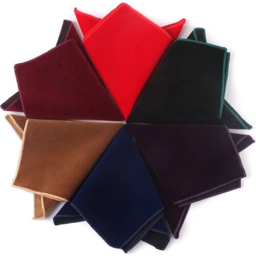 New Solid Pocket Square For Men Red Black Hanky Mens Handkerchiefs Casual Suits Square Handkerchief Towels For Party Scarves