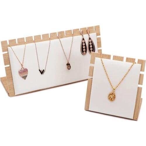 Solid Bamboo Wood Jewelry Display Stand Necklace Showcase Holder Pendant, Long Chain Handing Organizer (Necklace Board)