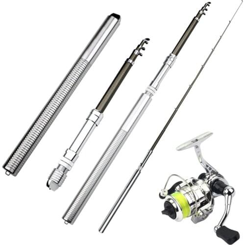 Portable Fishing Rod Telescopic Fishing Pole + 2+1 BB Spinning Fishing Wheel Left/Right Hand Interchangeable Fishing Tackle Kit