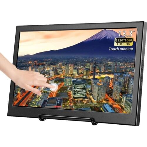 13.3” Portab Monitor 2K TouchScreen LCD Raspberry Pi 1080p IPS Portable USB Gaming Monitor Computer for PS4 Xbox360 with Case