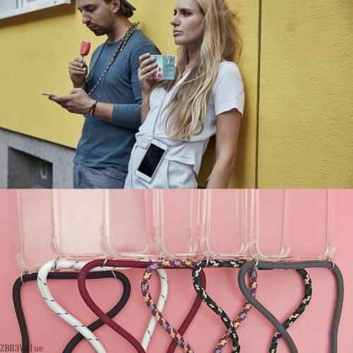 Strap Cord Chain Phone Cover for iPhone 7 8 11 12 pro XS Max XR X SE Necklace Lanyard Carry For iPhone7 8plus 11 12 pro max Case