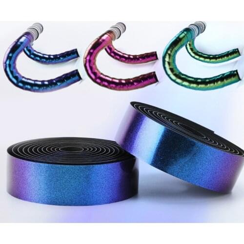 Road Handlebar Strap Bicycle Aurora Discoloration Strap Shock Absorption Anti-skid PU+EVA Curved Handle Winding Strap Grip Tape