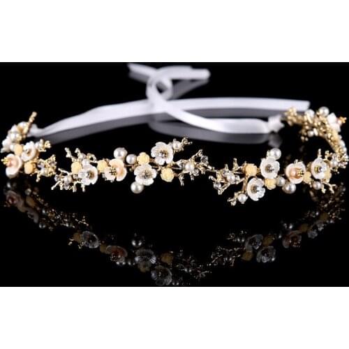 Romantic Shell Flower Crown Hairband Vine In Beach Wedding Women Hair Jewelry Headbands Bridal Bridesmaid Christmas Decoration