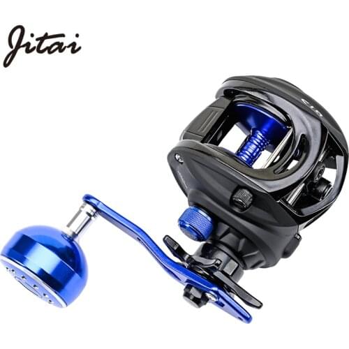 JITAI Baitcast Fishing Reel Larger Fishing Line Capacity 12BBs 7.0:1 Gear Ratio 92MM Extended Handle Knob 8KG Carbon Fiber Drag