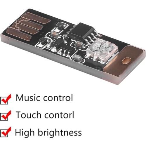 Touch and Sound Control Car LED Atmosphere Light Auto Decorative Lamp Car Styling RGB Music Rhythm Light With USB Socket