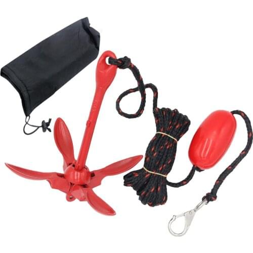 Folding Anchor Buoy Kit Portable Complete Grapnel Anchor System For Small Boat Floatable Canoe Kayak Raft Boat Fishing