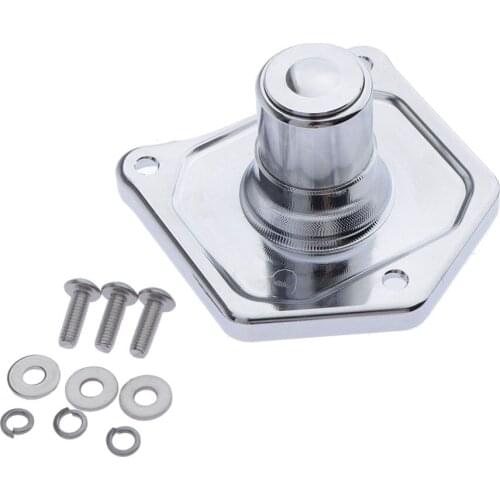 Solenoid Cover Starter Push Button Switch with Screws Fir for Harley Big Twin 91-17 Motorbikes - Silver