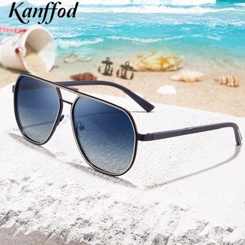 Kanffod Big Polarized Black Sunglasses Men Blue Classic Retro New Brand Design Outside Driving UV400 Women Male TR Eyewear