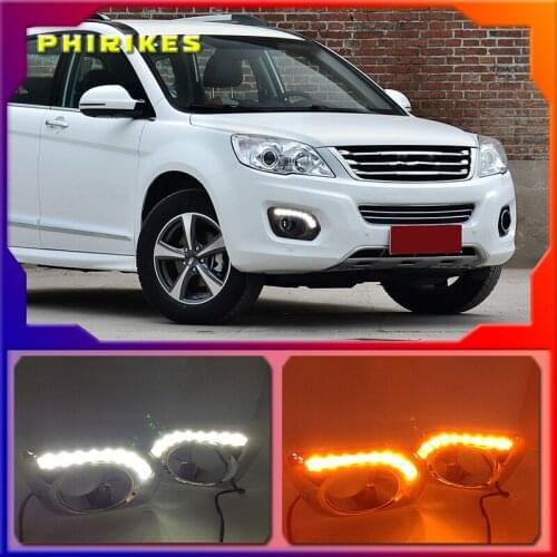 LED Daytime Running Lights Turn signal DRL Drive Light with fog lamp hole For Great Wall Haval H6 Hover H6 2013-2016