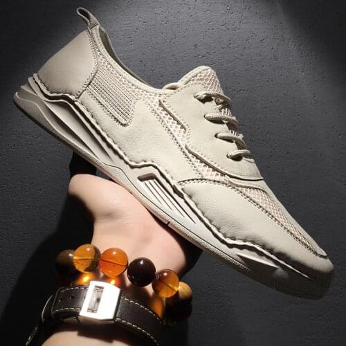 Summer Welt Stitching Shoes Man Luxury Outdoor Hiking Shoes Mesh Breathable Trekking Shoe Lace Up Climbing Mens Casual Shoes