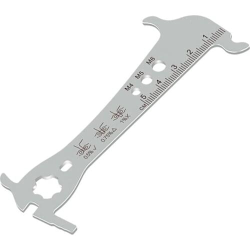 6 In 1 Bike Bicycle Chain Checker Wear Indicator Chain Hook Bolt Measurement For 8 9 10 11 Speeds Stainless Steel
