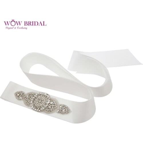 High Quality Handmade Dazzling Glass Crystal Rhinestone Czech Stones Bridal Beaded Belt for Wedding Dress Waistband