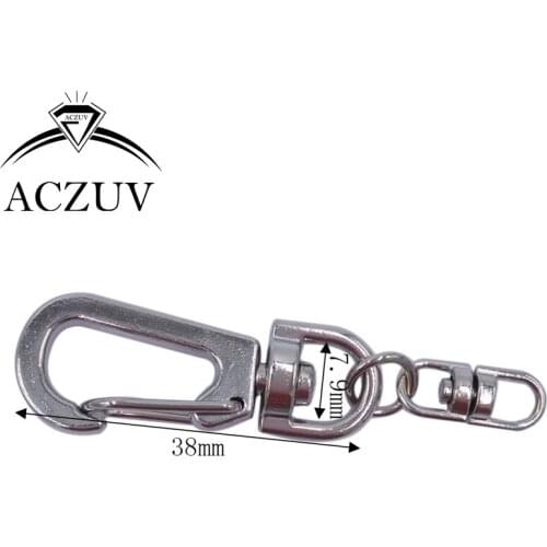 100pcs Rhodium Plated 38mm Metal Swivel Lobster Clasp Snap Hook fit Purse Chain Keychains Handbag Buckles DIY Accessories SLC012