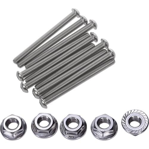 10x Stainless Steel Button Head Screw, Hex Socket Bolts Type:M6 / 6mm & 25 Pcs Serrated Flange Metric Hex Lock Nuts M6