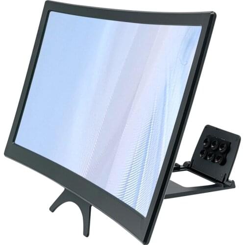 12 inch Curved Lens Mobile Phone Screen Amplifier Rack Smartphone 3D Video Movie Magnifier Holder Amplifying Stand