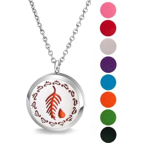 2018 Newest perfume pendant 316L stainless steel leaf pendant necklace for women