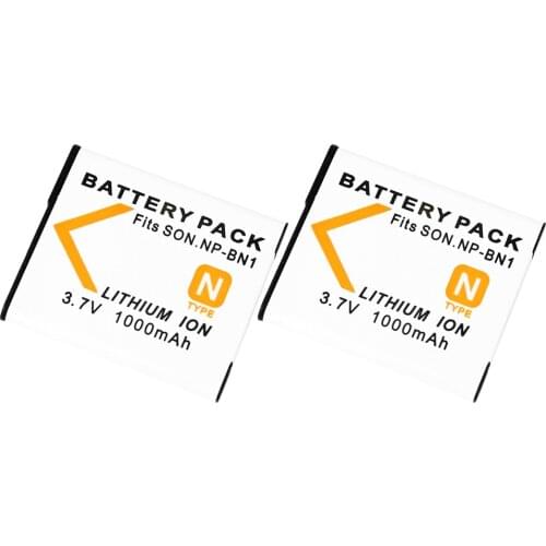 2pcs/lot 3.7V 1400mAh NP-BN1 NP BN1 NPBN1 Camera Battery For Sony Cyber-Shot DSC S750 DSC S780 W630 TX5 W310 T99