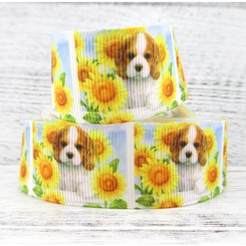 David accessories Multi-size Dog Printed Grosgrain Ribbon Fabric DIY Wrapping/Party/Hair Bow Art Sewing,5Yc10009