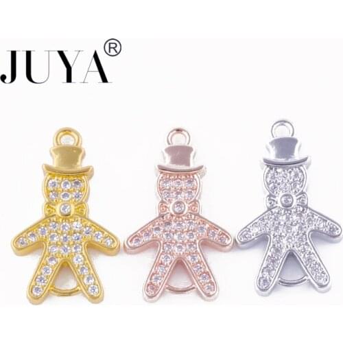 Accesorios para bisuteria Copper Zirconia Kids Boy Charm Connectors For Bracelets Making DIY Jewelry accessories part