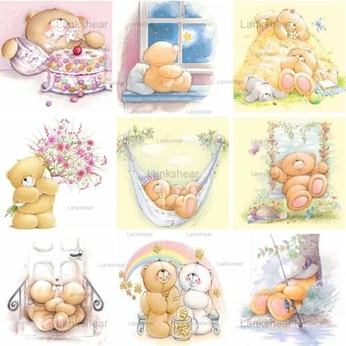 Diamond Painting Cartoon Animals 5D Diy Bear Art Pictures Rhinestones Embroidery Cross Stitch Kit Full Drill Home Decor Gifts