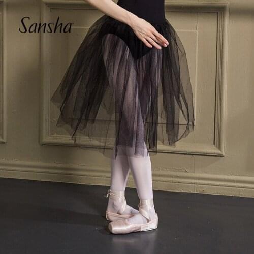 Sansha Adult Middle Length Ballet Tutu Skirt Two Layers Tulle No Attached Briefs Classic Girls Dance Dress 57AE011P