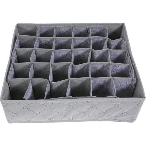 Bamboo charcoal Non-woven Fabric Foldable Storage box underwear Organizer Bra Necktie Panties Socks Case Drawer 30 Cell