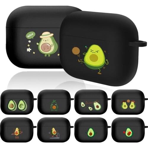 AirPods Cases for Apple AirPods Pro Soft Silicone Avocado Series Pattern Wireless Earphone Charging Box Earphone Cover Cases