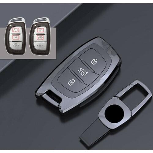 Zinc Alloy Remote Start Car Key Case Fob Cover Shell Protector Auto Accessories Skin Fit For Hyundai Tucson Elantra Sonata Ioniq