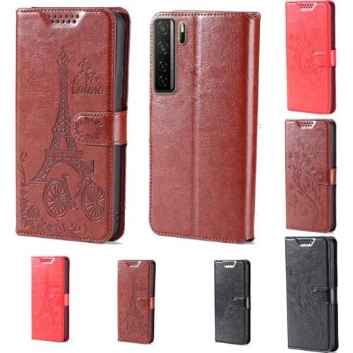 For Huawei P40 Lite 5G butterfly flower Tower Flip Leather Wallet Phone Case For Huawei Nova 7 SE Phone cover card slot