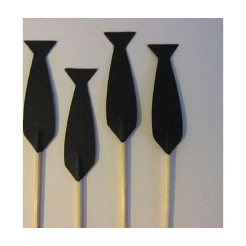 Black tie cupcake topper Bachelorette bridal shower birthday food Picks wedding party cake toppers decor