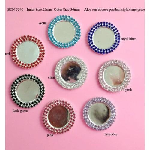 Double row rhinestone button tray setting 10PCS can pick colors (BTN-5540)