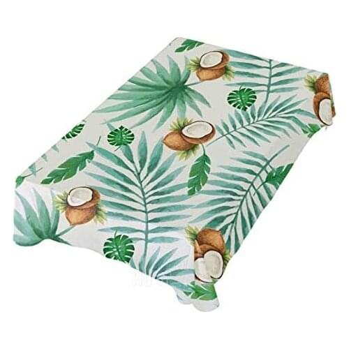 Palm Leaf Exotic Fruit Hawaiian Tablecloth Wrinkle Resistant Table Kitchen Party
