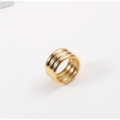 Joolim High End PVD Plated Multi-layer Stainless Steel Rings 2021 Trendy Jewelry