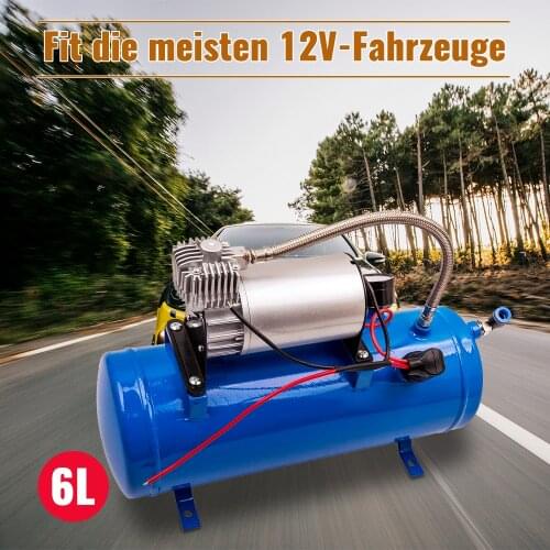 12V DC 100PSI Air Compressor Kit For Air Horn With Pressure Switch 6L Tank New@WH28