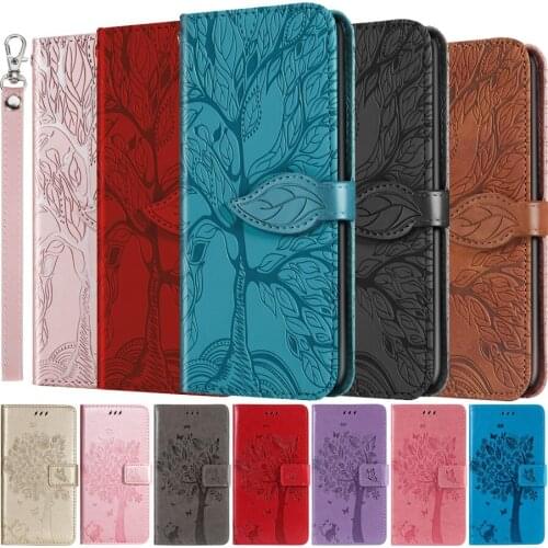 3D Tree Flip Leather Case For Samsung Galaxy Note 20 Ultra 10 Plus 9 8 A20 A30 A21S A11 A32 5G A52 A42 A41 Phone Book Cover Etui