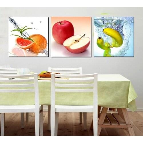 3 Pcs Set Fruits Decor Pictures diamond painting cross stitch Fresh apple banana orange Painting Kitchen Dinning Room Home Decor