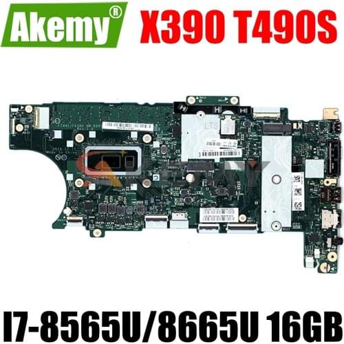 NM-B891 For ThinkPad T490S Laptop motherboard FT491/FX390 NM-B891 With I7-8565U/8665U 16GB RAM Original 100% Fully Tested