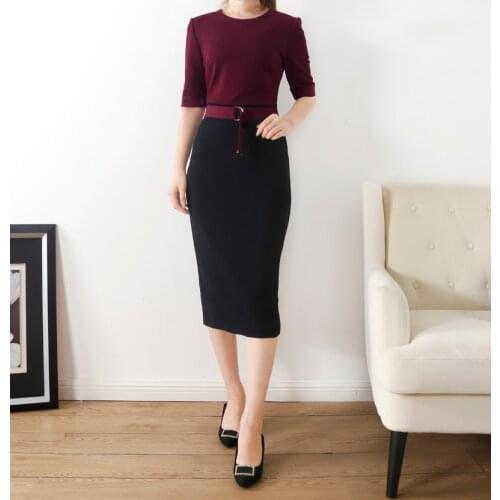 2020 New Autumn Collection Bodycon Belt Hourglass Dress Elegant UK Fashion Midi Dress