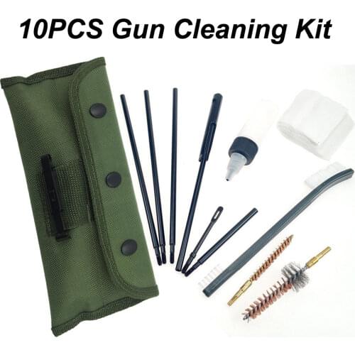 New Arrival 10 Piece .22 22LR .223 556 Rifle Gun Cleaning Kit Set Cleaning Rod Nylon Brush Cleaner Gun Accessories Clean Tools