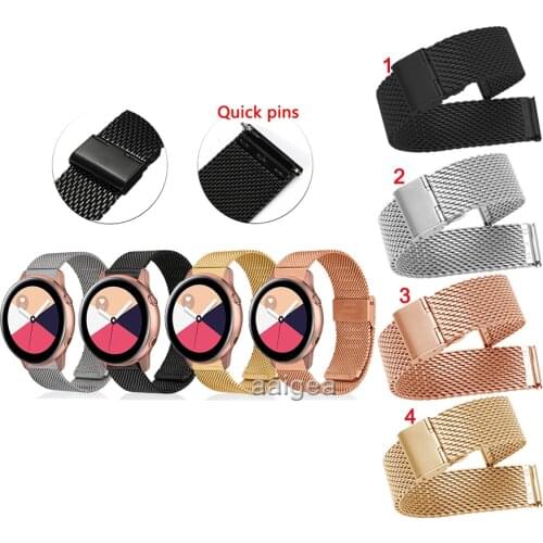 Milanese Stainless Steel Band Strap For Samsung Galaxy Watch Active 2 40mm 44mm Watchbands 20mm 22mm