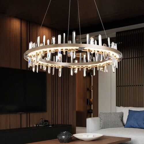 Luxury crystal living room chandelier designer model room restaurant custom round personalized creative decorative lights